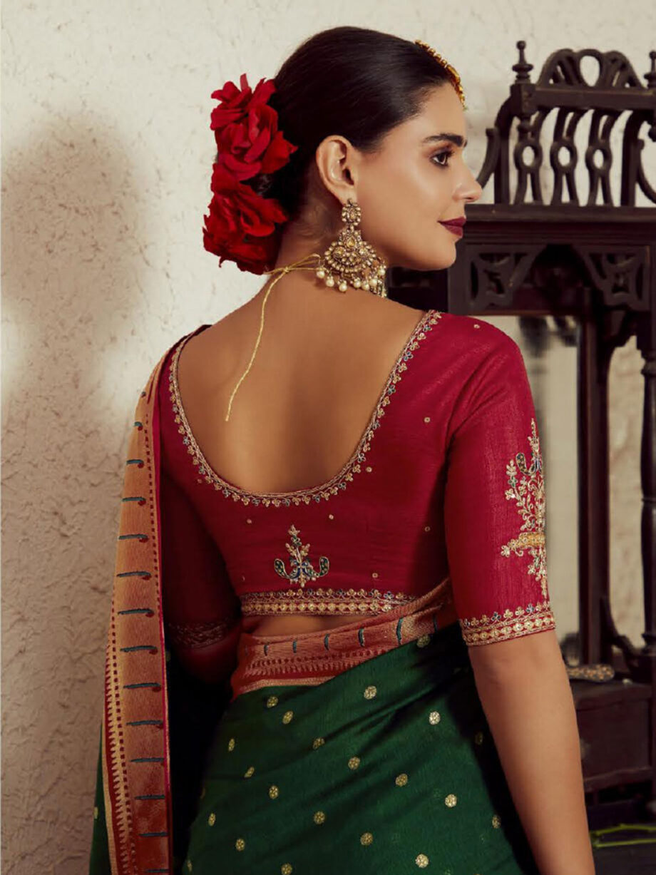 Green Colour Soft Brasso Bridal Saree