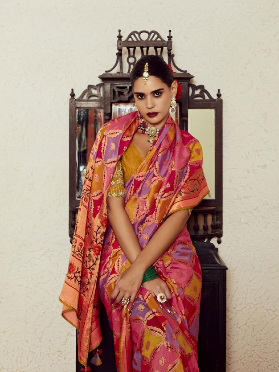 Red Colour Soft Brasso Bridal Saree