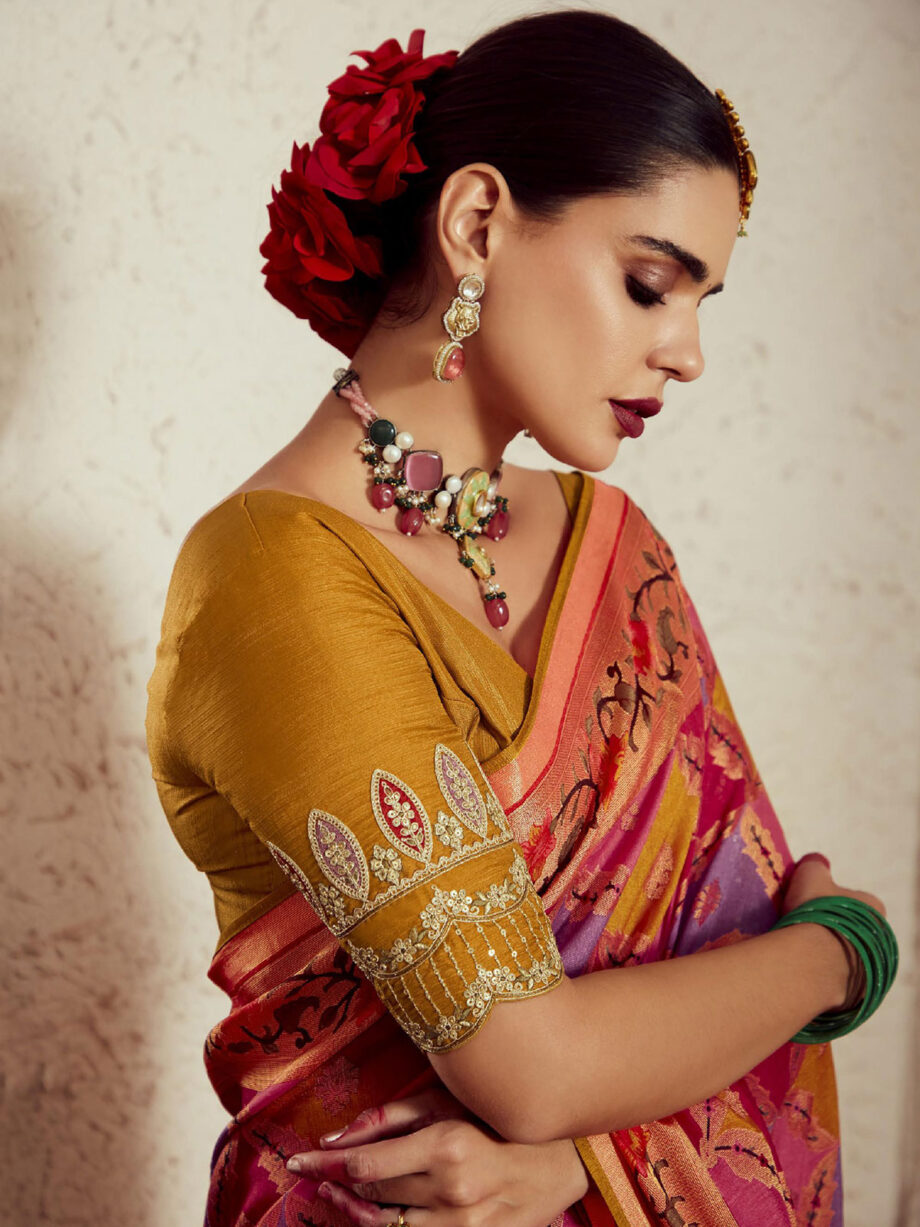 Red Colour Soft Brasso Bridal Saree
