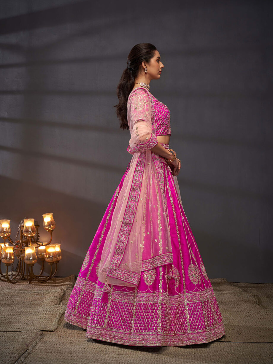 Pink Embroidered Designer Lehenga Choli Set