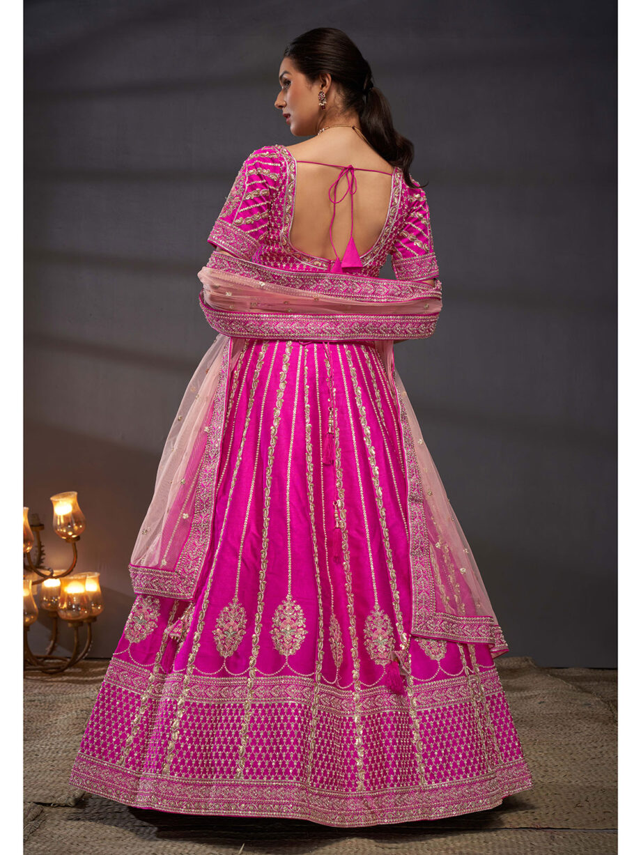 Pink Embroidered Designer Lehenga Choli Set