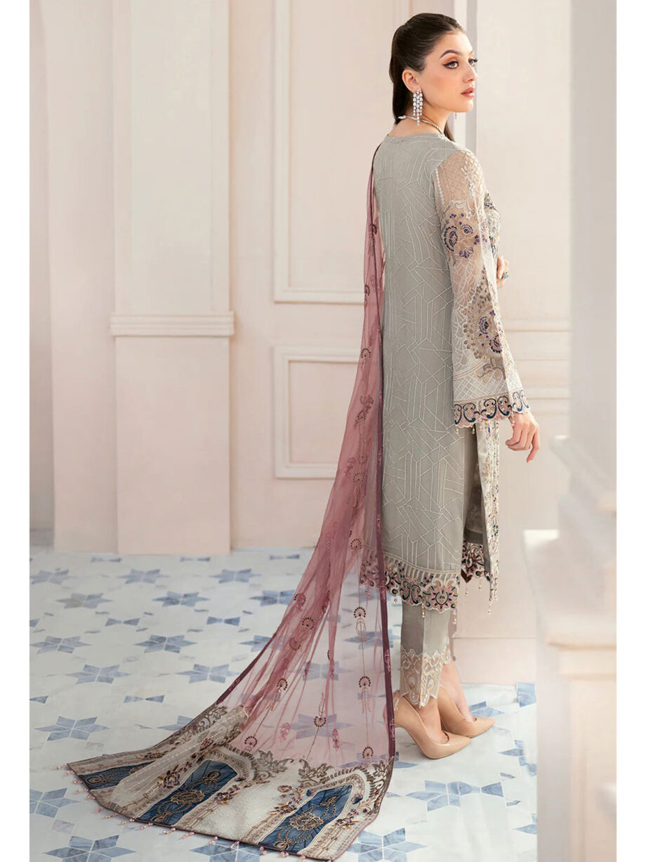 Light Grey Semi Stitched Suit Set