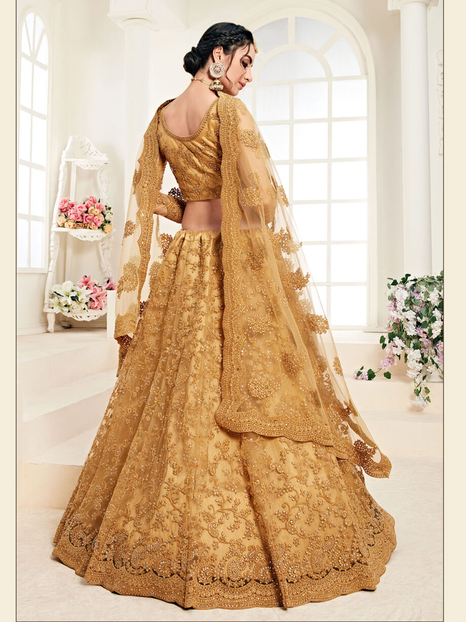 Golden Embroidered Designer Lehenga Set
