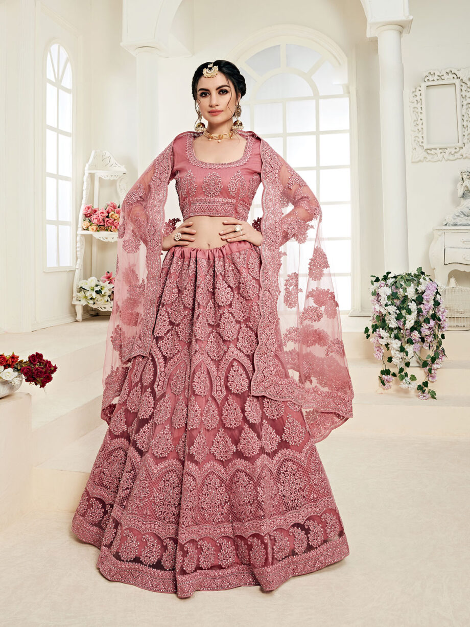 Pink Embroidered Designer Lehenga Set