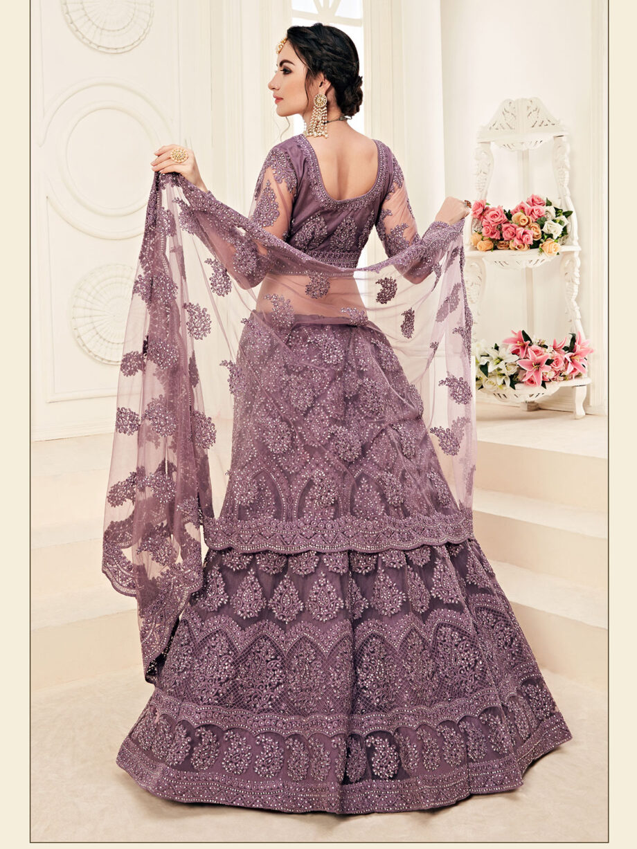 Wine Embroidered Designer Lehenga Set