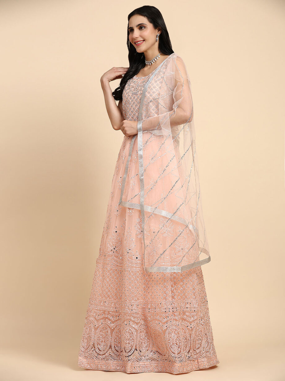 Peach Embellished Gown