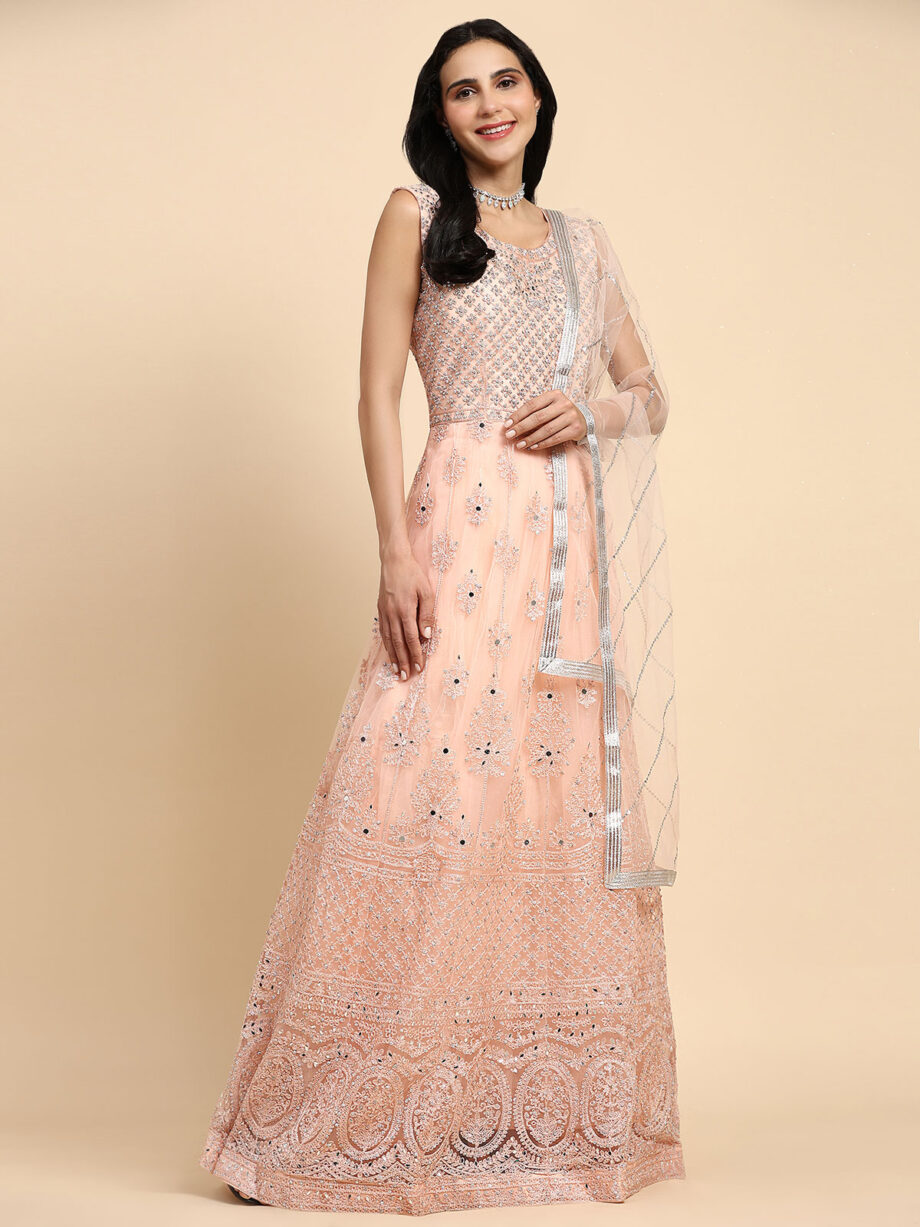 Peach Embellished Gown