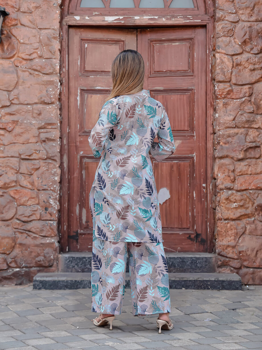 Leave Print  Multi colour Cotton Co-ord Set