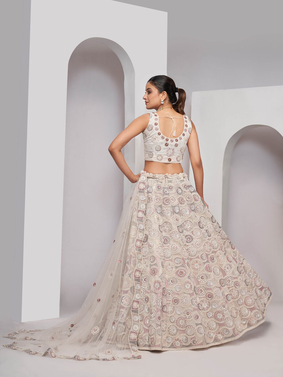 White Soft Net Lehenga Choli