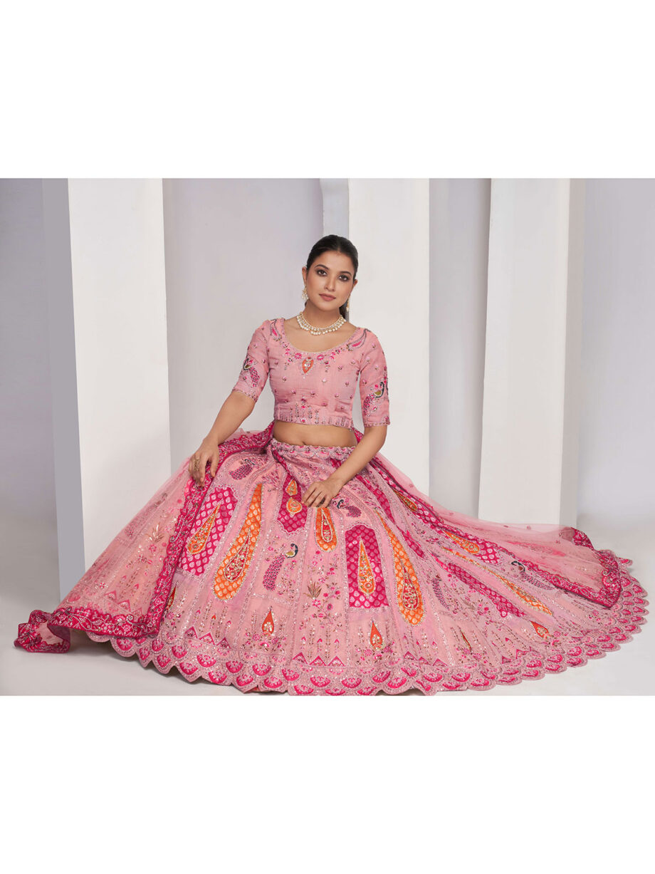 Pink Soft Net Lehenga Choli