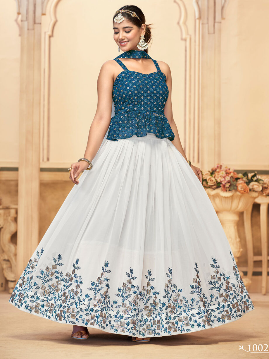 Blue Colour Embroidered Lehenga Choli