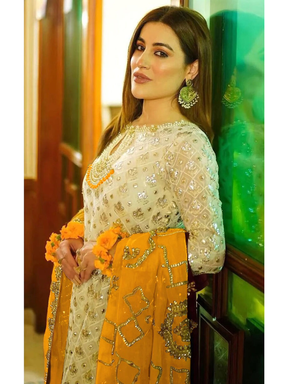 Cream Mustard Colour  Georgette Suit Set