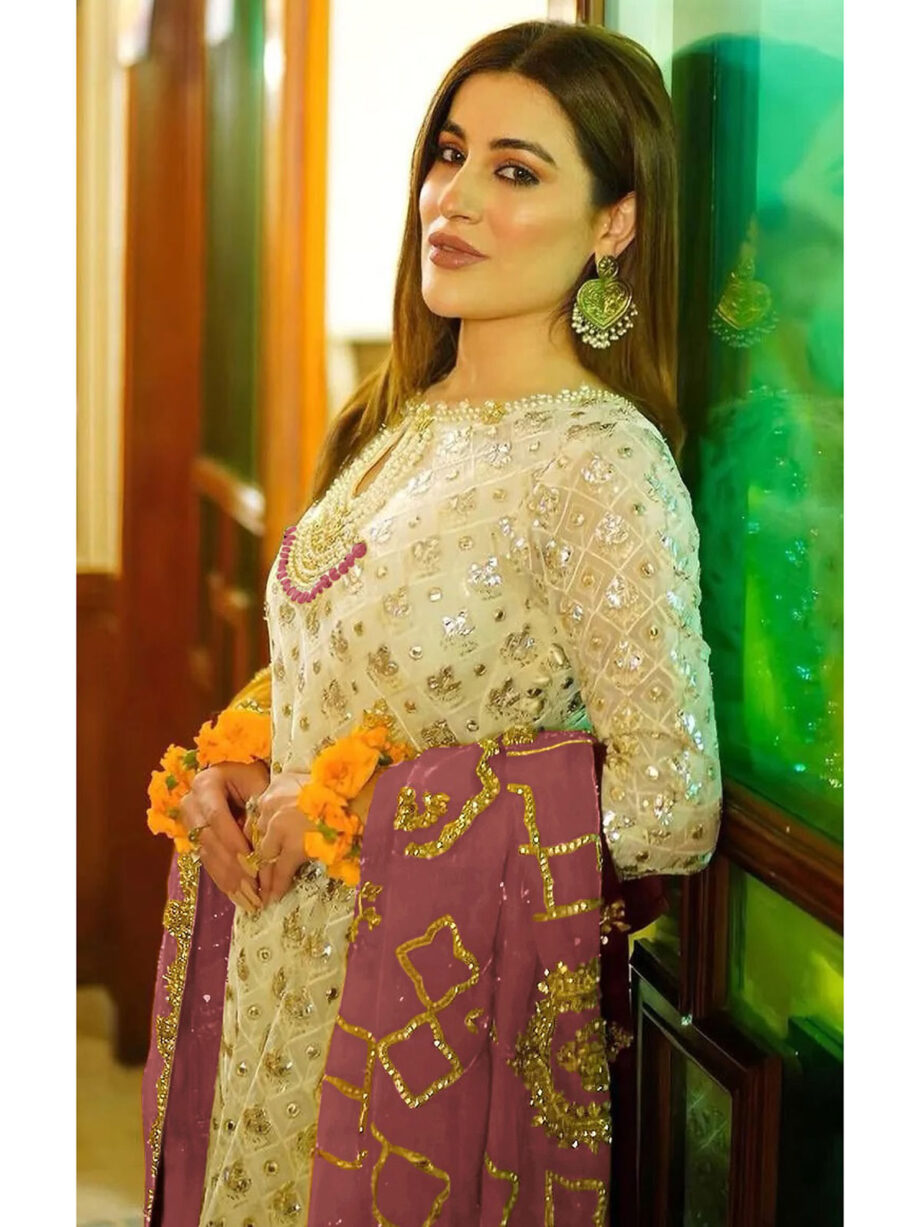 Cream Chocalate Colour  Georgette Suit Set