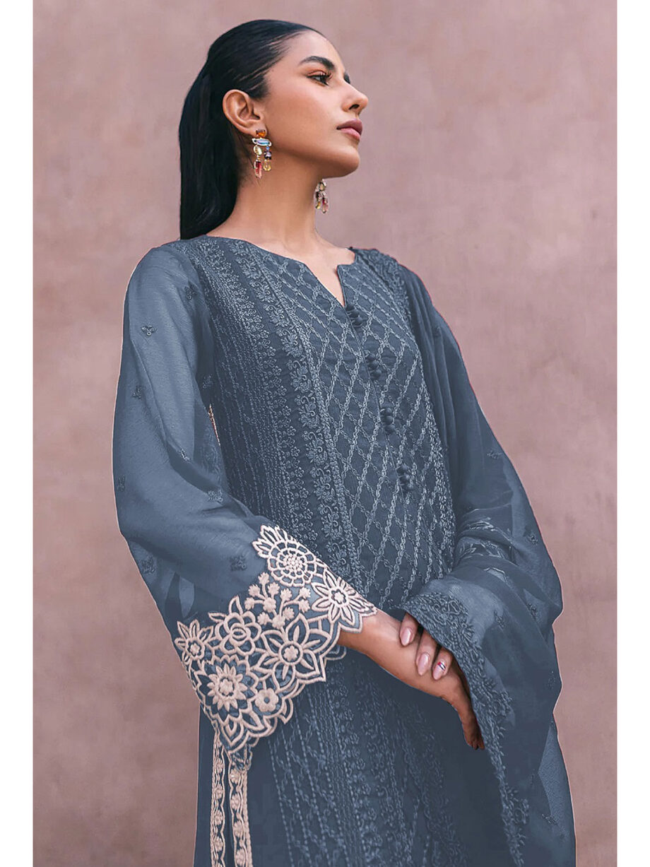 Blue Colour Georgette Suit Set