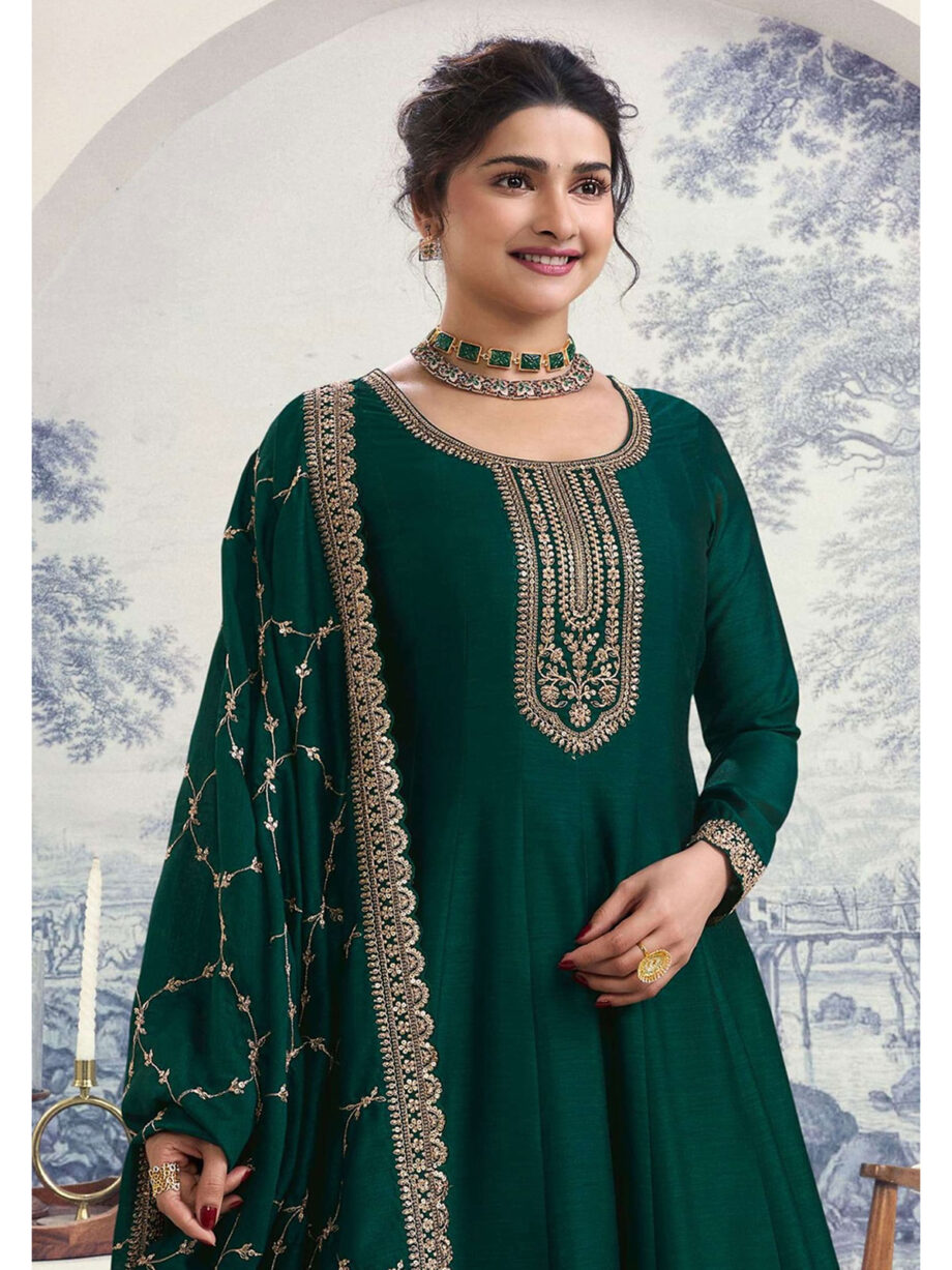 Green Embroidered Anarkali Suit Set