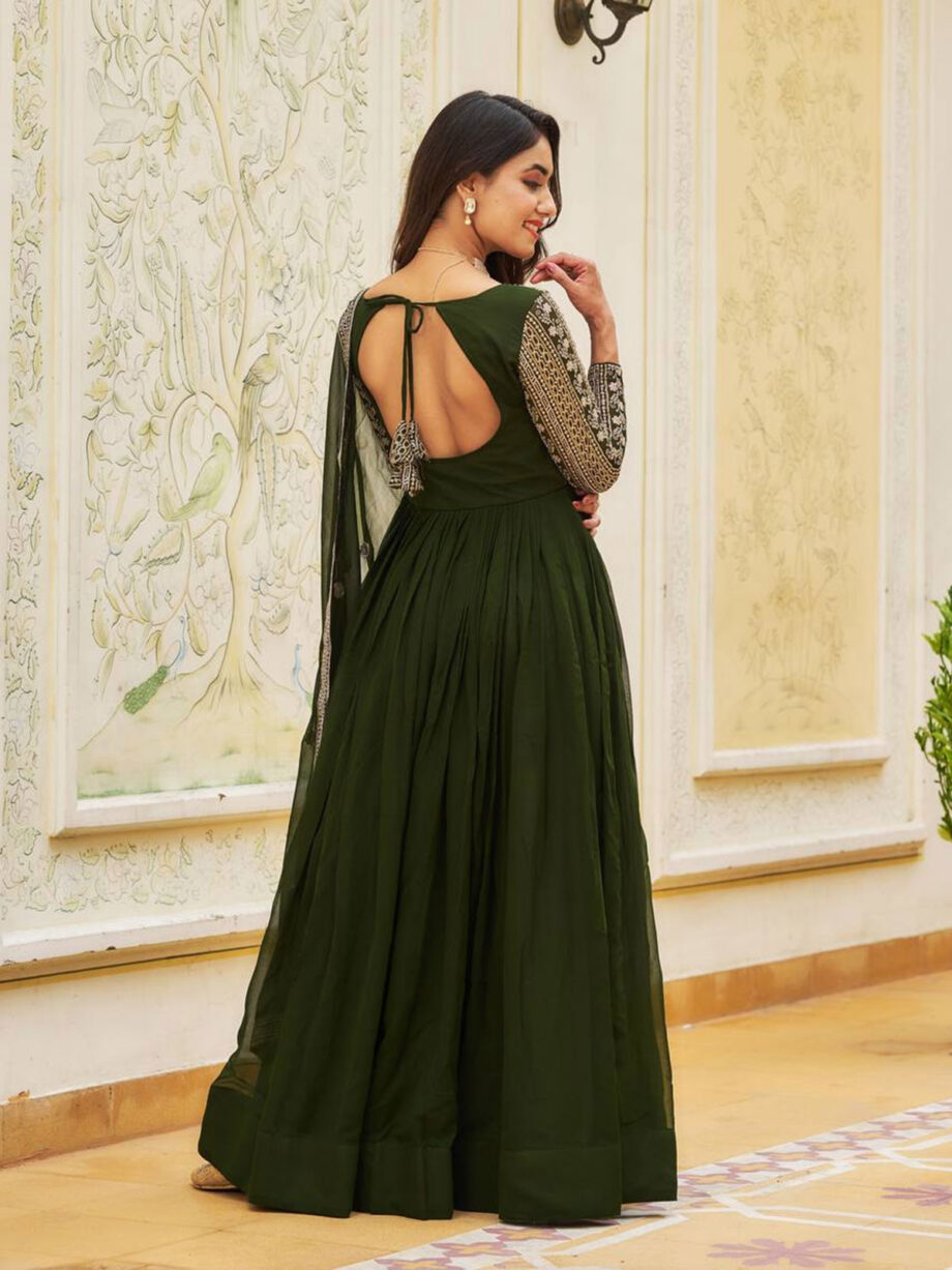 Premium Festive Wear Readymade Gown With Dupatta