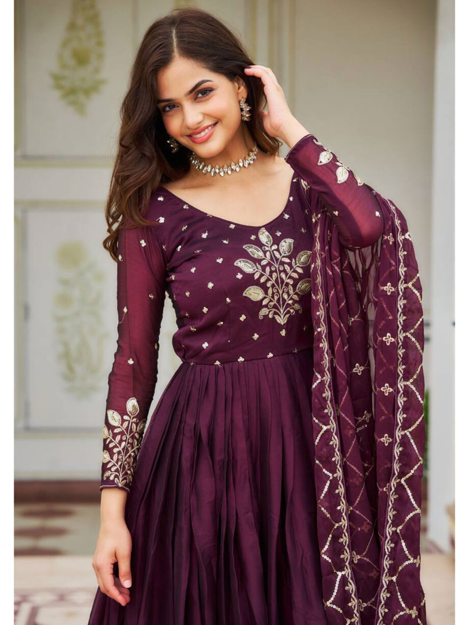 Premium Festive Wear Readymade Gown With Dupatta