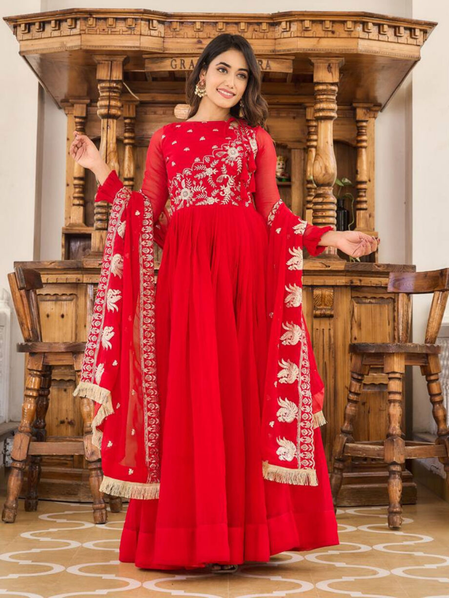 Premium Festive Wear Readymade Gown With Dupatta
