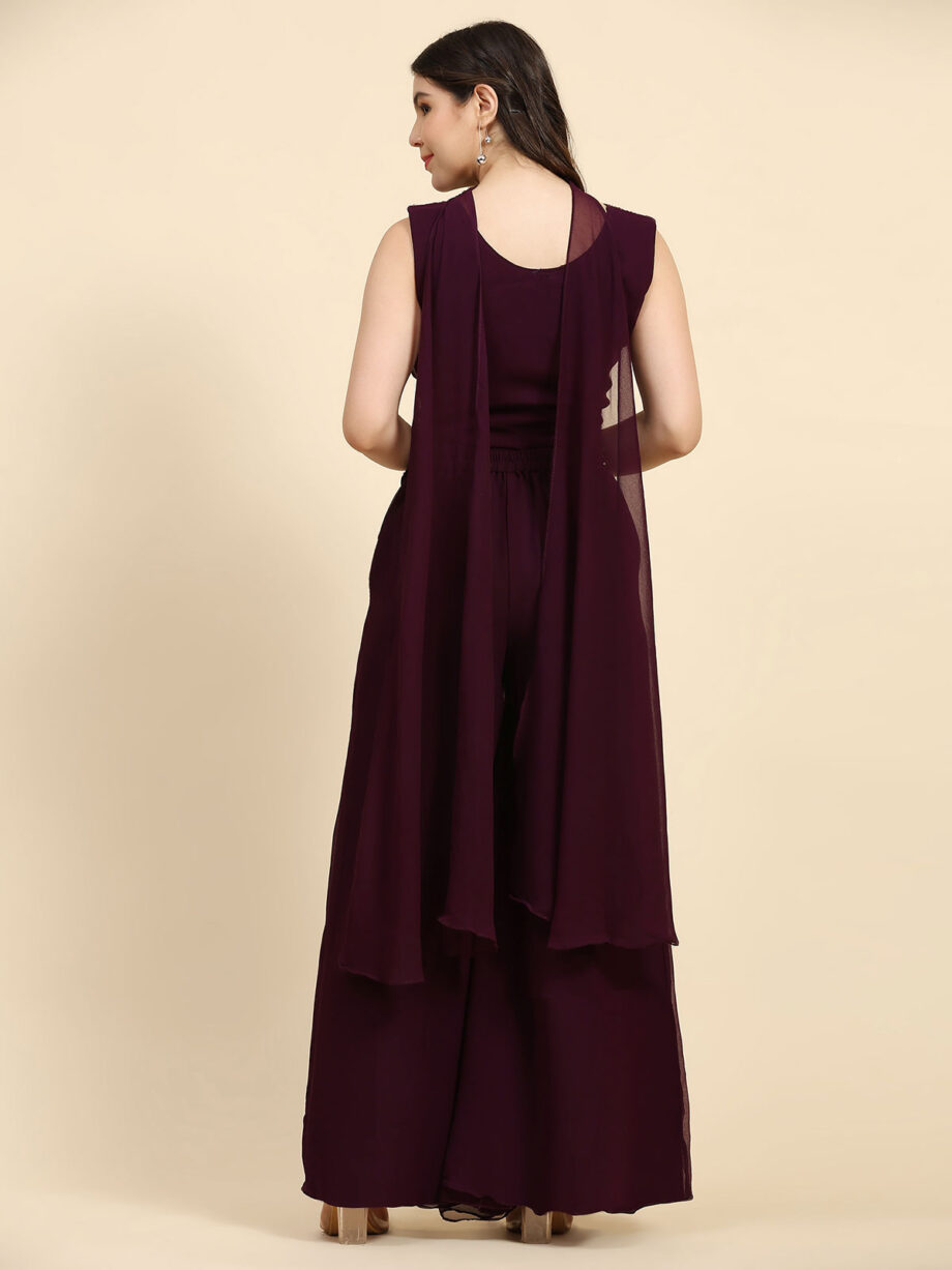 Readymade Crop Top And Plazzo With Dupatta