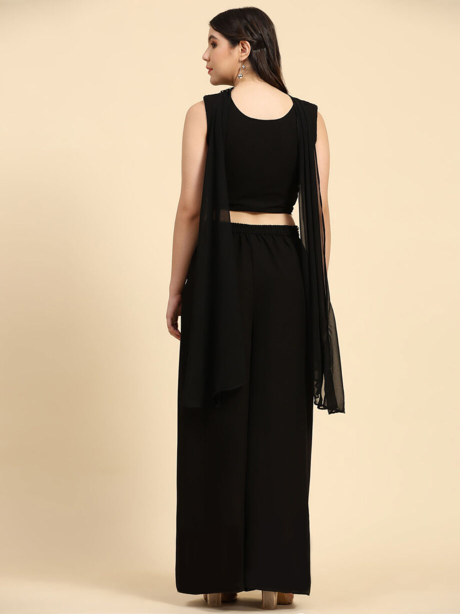 Readymade Crop Top And Plazzo With Dupatta