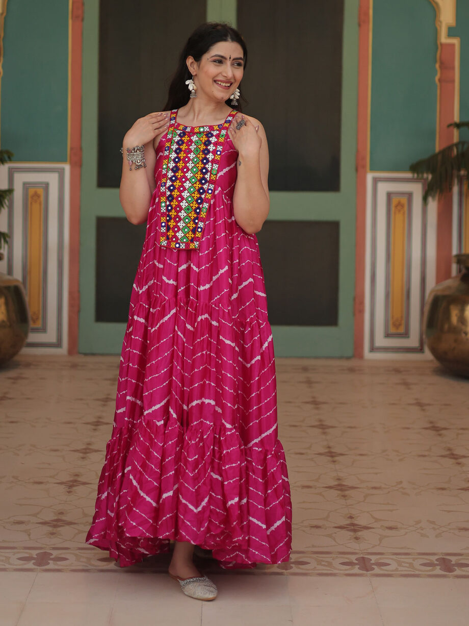 Pink Trendy Designer Readymade Gown
