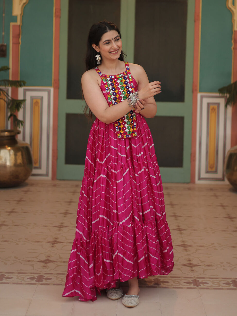 Pink Trendy Designer Readymade Gown