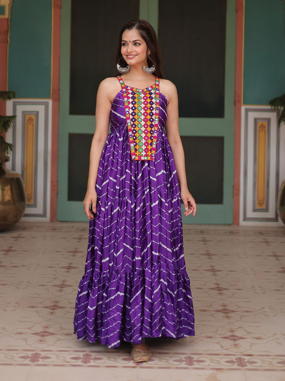 RebeccaPurple Trendy Designer Readymade Gown