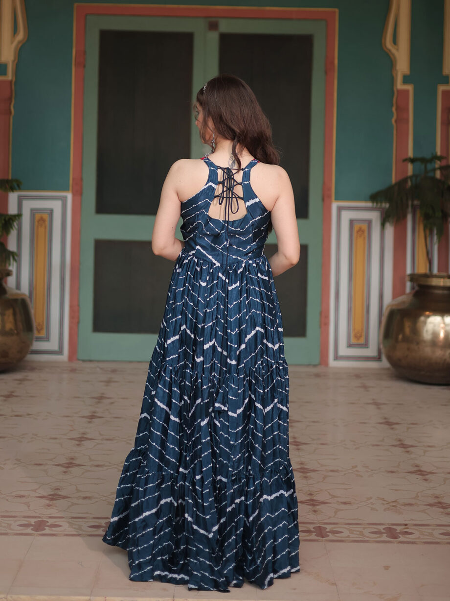 Midnight Blue Trendy Designer Readymade Gown