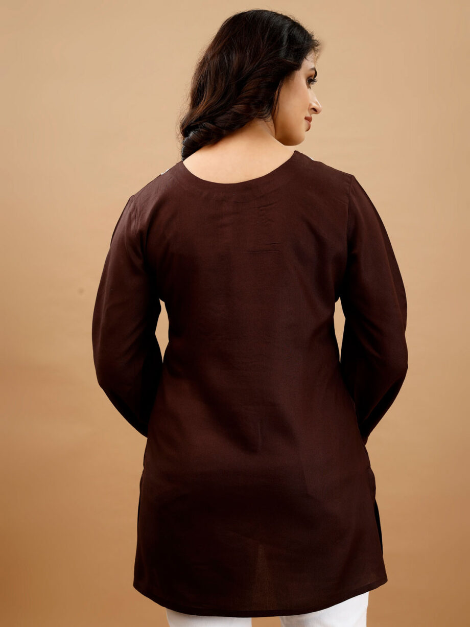Brown Readymade Short Kurti