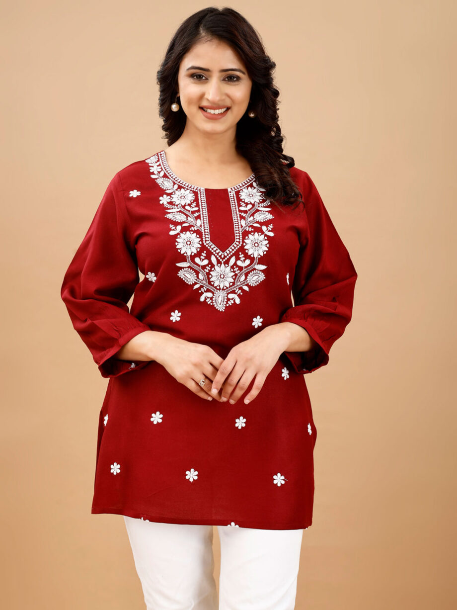 Marron Readymade Short Kurti