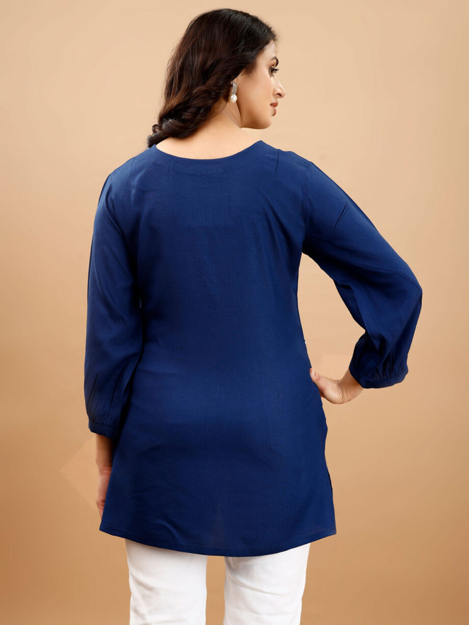 Blue Readymade Short Kurti