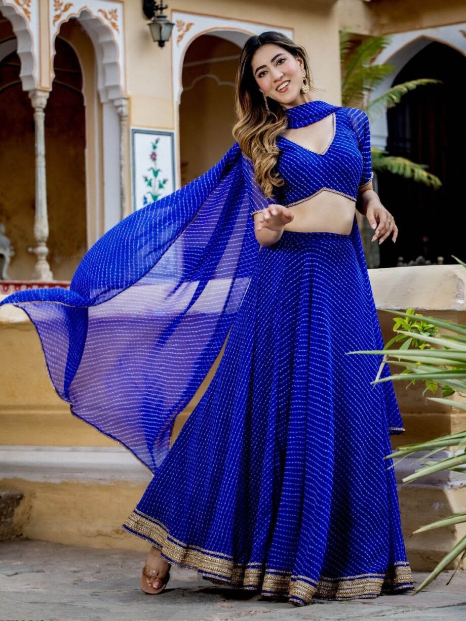 Blue Georgette Lehenga Choli