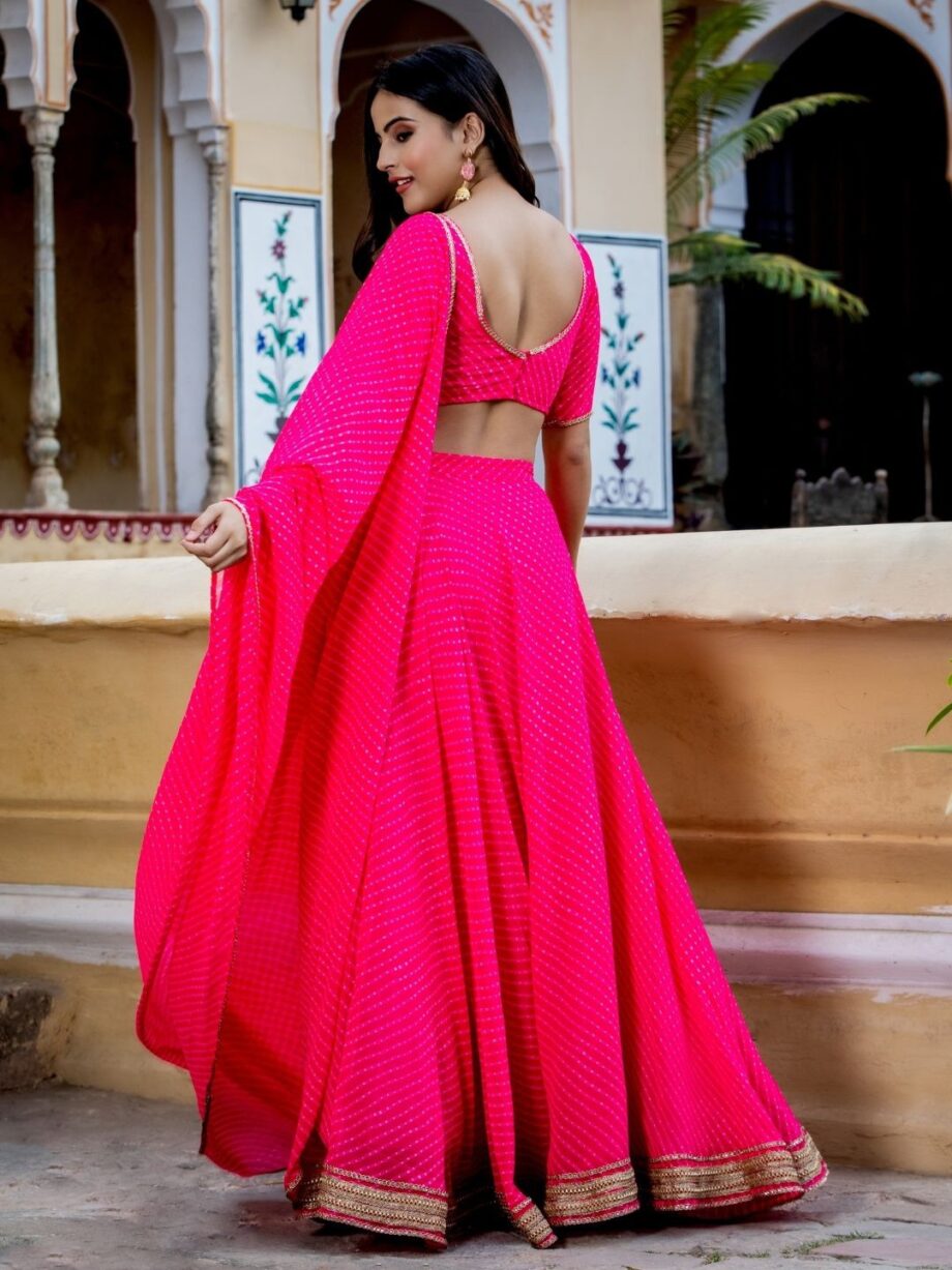 Pink Georgette Lehenga Choli