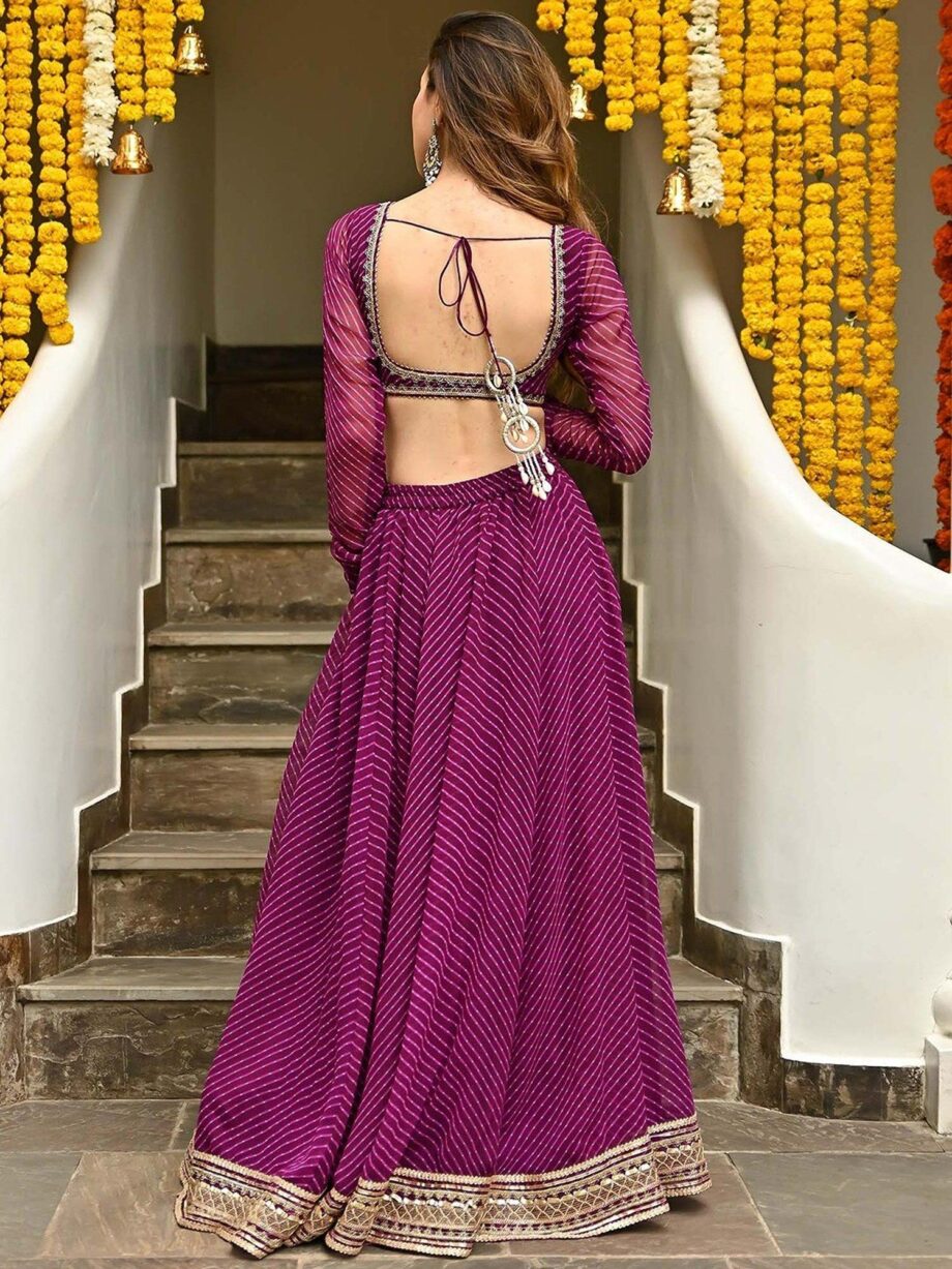 Purple Georgette Lehenga Choli